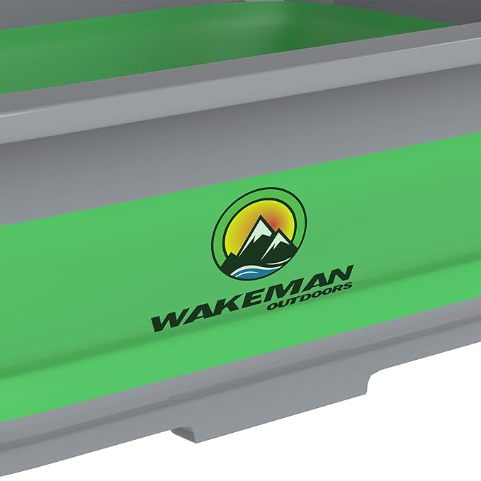 Collapsible Ice Bucket - 10-Liter Portable Outdoor Multi-Use Basin, Dish Tub, and Storage Basket for Camping and Tailgating by Wakeman (Green)