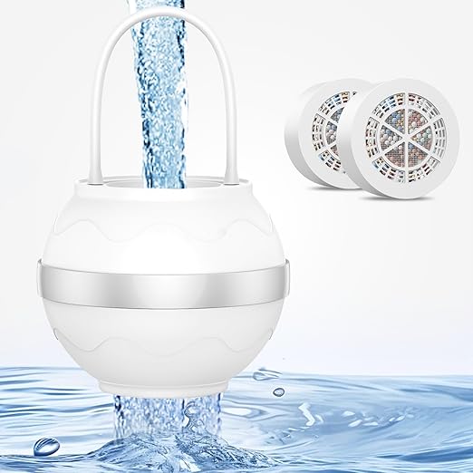 Bathtub Water Filter-Bath Ball Faucet Filter-2 Filter Cartridges，8-Layer Filtration、Pollution Reduction、Make Skin and Hair Healthier and Smoother