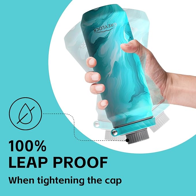 Greylock 20 oz Insulated Stainless Steel Water Bottle with Straw Lid- BPA-Free Leak Proof When Closed, Reusable Metal Water Bottle with Carry Handle for Travel Camping, 24 Hours Cold (Tides)