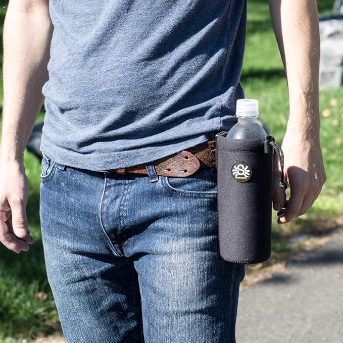 Spider Holster - SpiderMonkey Water Bottle Holder - Self Locking Belt Accessory Clip with Neoprene Drink Holster!