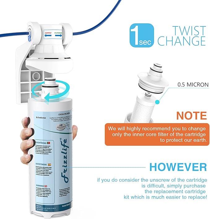 Frizzlife MP99 Replacement Filter Cartridge With FZ-2 Filter Cartridge Inside