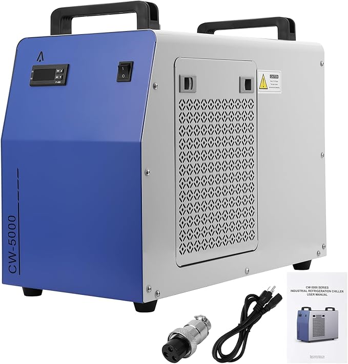 Industrial Water Chiller, 7L 2.64gpm CW-5000 Water Cooling System, Water Cooler for 40W-100W CO2 Laser Engraving & Cutting Machine, Laser Chiller Water Cooling Machine for Laser Cutter