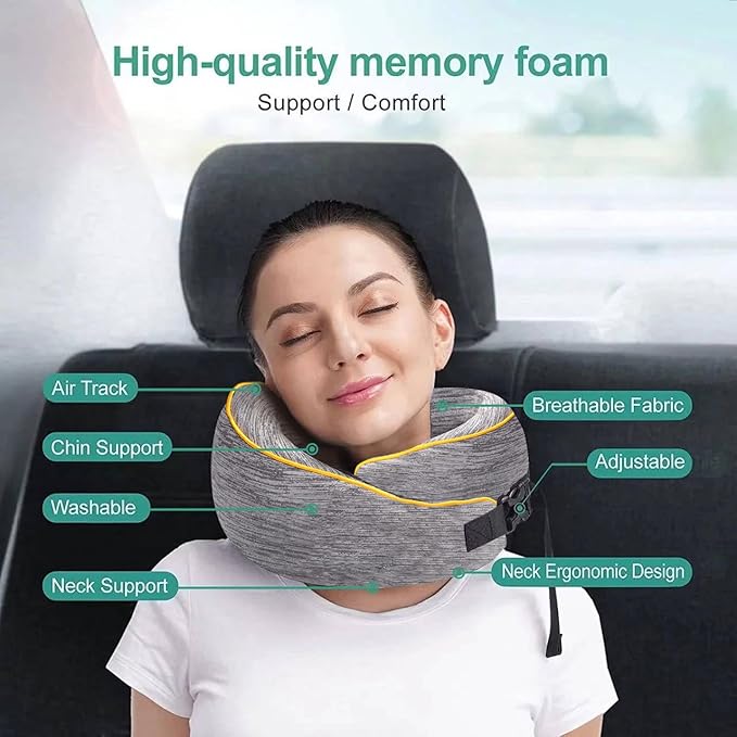 New 2024 flight essentials | Travel Pillows For Airplanes | Long Flight Must Haves, Travel Essentials for Flying Overseas | 360 plane pillow, Airplane Neck Pillow | Adult and Kids travel pillow