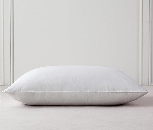 Luxury Goose Feathers Down Pillow Standard Size, Hotel Quality Fluffy Bed Pillow, Soft Pillow for Sleeping, Organic Cotton Cover(20x26”, Pack of 1)