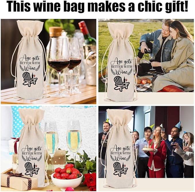 Funny Wine Quotes Wine Bag Wine Tasting Party Supplies for Wine Lovers Women Men Mimi Groom Friend Christmas Birthday Wedding Bachelorrette Party Wine Bags