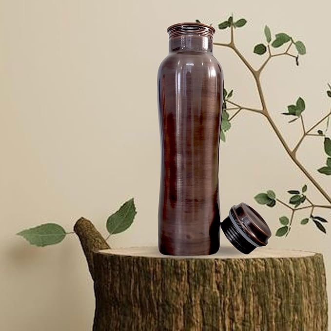 Sea Creature Printed Copper Water Bottle - Leak Proof Ayurvedic Drinkware Copper Vessel for Sports, Gym, Outdoors, Yoga, Office (Design 22)