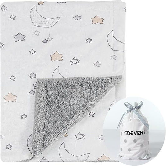 CREVENT 30''X40'' Cute Cozy Fluffy Warm Baby Blanket for Girls Boys Infants Toddlers' Bedding/Crib/Cot/Stroller, Baby Shower Birthday Newborn's Gift - Good Night