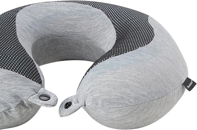 Brookstone Cool Touch Memory Foam Head and Neck Travel Pillow for Vacations, Airplanes, Trains, Buses, and Cars, Size One Size, Dark Grey