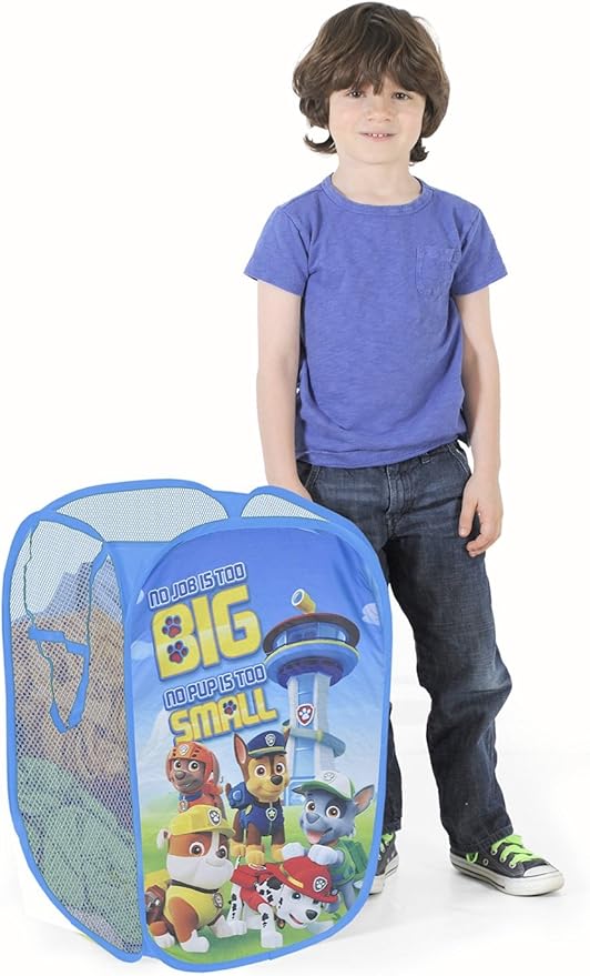 Idea Nuova Nickelodeon Paw Patrol Pop Up Hamper with Durable Carry Handles, 21" H x 13.5" W X 13.5" L"