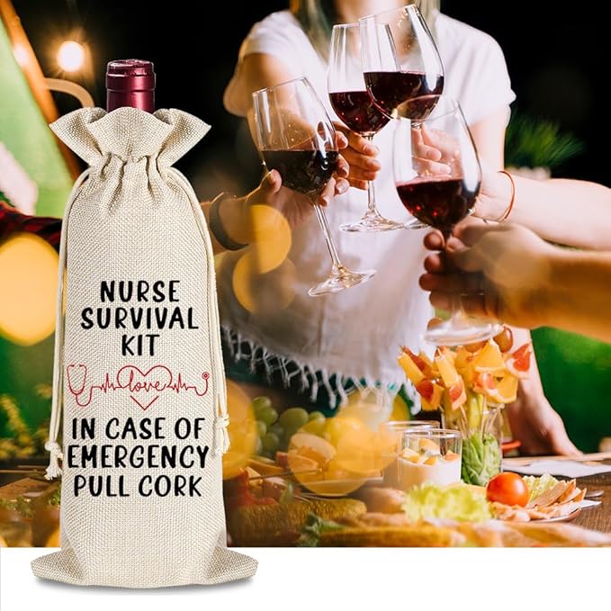 YAANUNULU Nurse Wine Bag Gifts for Women, Gifts for Nurses, Nurses Retirement Appreciation Birthday Graduation Gifts, Nurse Practitioner Gifts, Nursing Survival Kit-Nurse Gifts