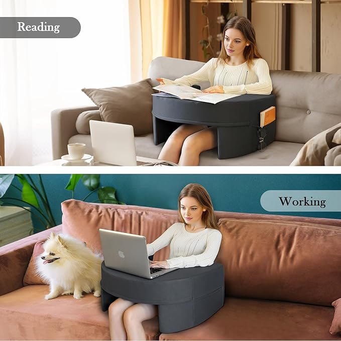 Reading Pillow for Gaming, Large Reading Gaming Pillow for Lap, Bed Arm Rest Pillow Memory Foam Lap Desk Pillow for Working, Crocheting or Sitting in Bed Floor Couch Sofa