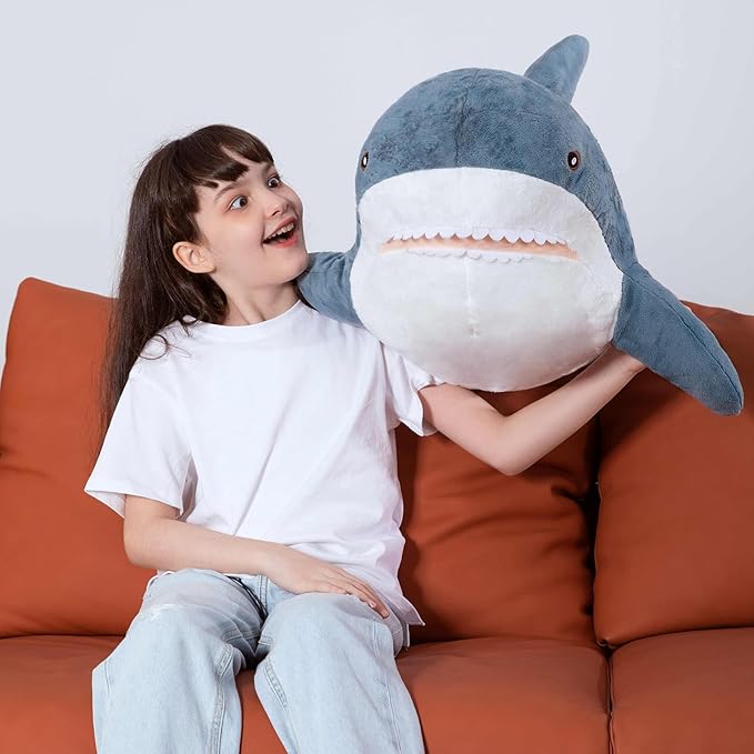 MorisMos Giant Shark Stuffed Animal Shark Plush Toys, Soft Plush Shark Hugging Pillow for Kids, 40 inch