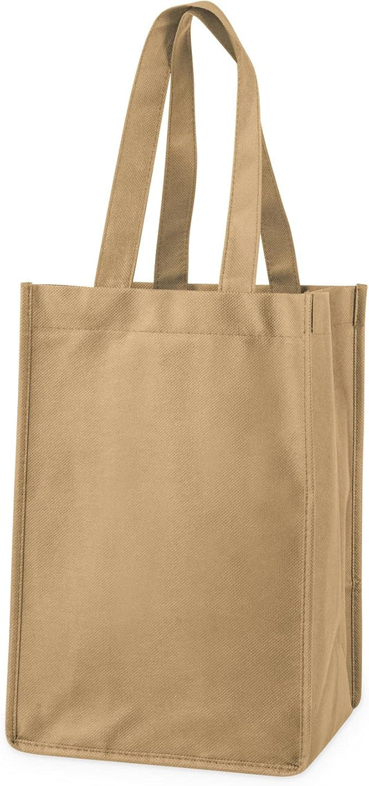 TRUE 4 Dividers, Reusable Bags, Wine Bottle Carrier Tote, Beige