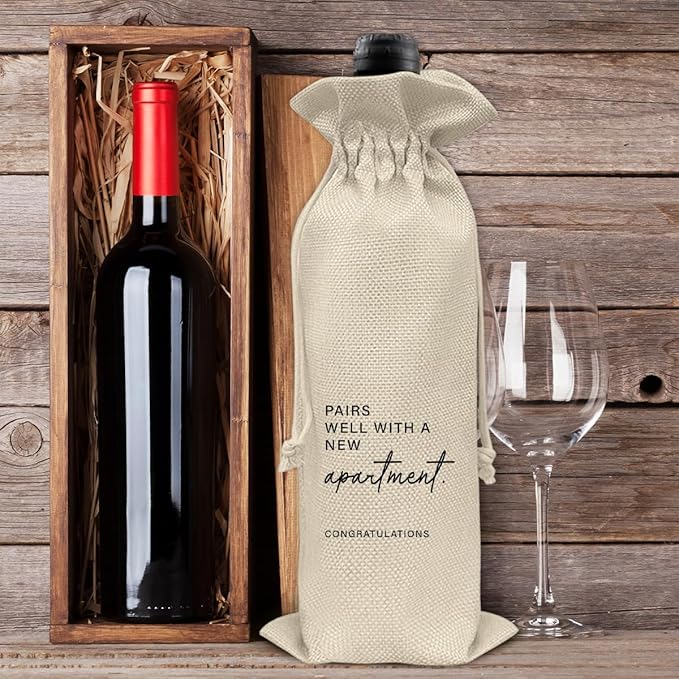 Housewarming Wine Bag, New Apartment Wine Gift Bag, House Warming Gifts for New Homeowner, Realtor Gift to Clients