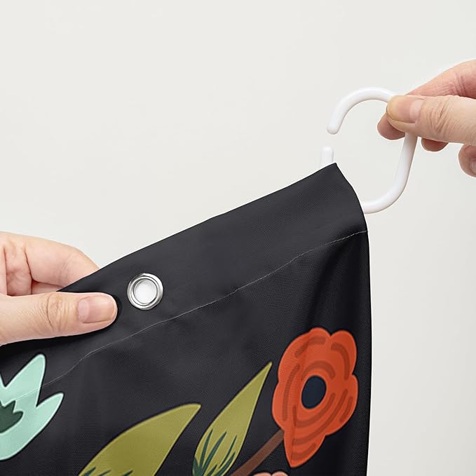 AILONEN Kawaii Sloth Shower Curtain for Bathroom Decor,Floral Sloth Bath Curtain for Kids Boys Girls,Polyester Waterproof 72" W*72" H with 12 Plastic Hooks