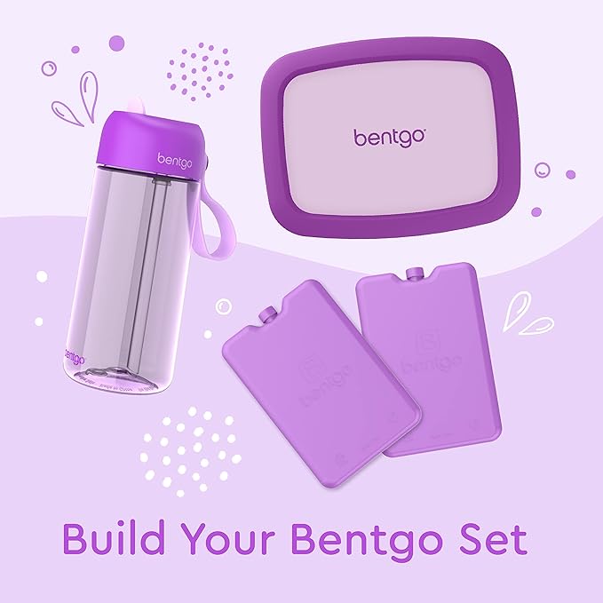 Bentgo Kids Water Bottle - Leak-Proof, Durable Tritan™, BPA-Free 15 oz. Cup for Kids/Toddlers Ages 3+ - Flip-Up Straw & Dishwasher Safe for School, Sports, Daycare & Camp (Purple)
