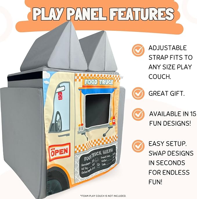 Play Panel for Childrens Foam Sofa Kids Couch (Food Truck)