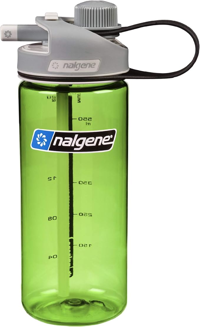 Nalgene Sustain Tritan BPA-Free MultiDrink Water Bottle Made with Material Derived from 50% Plastic Waste, 20 OZ, Green