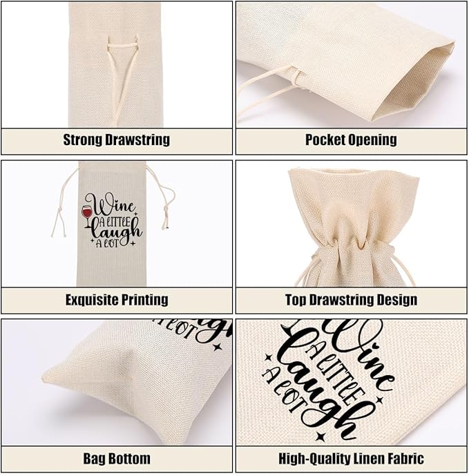 Funny Wine Quotes Wine Bag Wine Tasting Party Supplies for Wine Lovers Women Men Bride Grandma Friend Christmas Birthday Wedding Bachelorrette Party Wine Bags