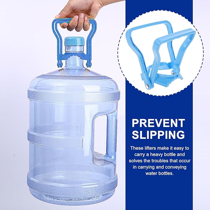 BESPORTBLE 4Pcs 5 Gallon Water Bottle Handles - Stable Ergonomic Grip Handle Carrier Drinking Water Bottle Carrier for 5 Gallon Water Jugs for Prevents Tilting (Blue)