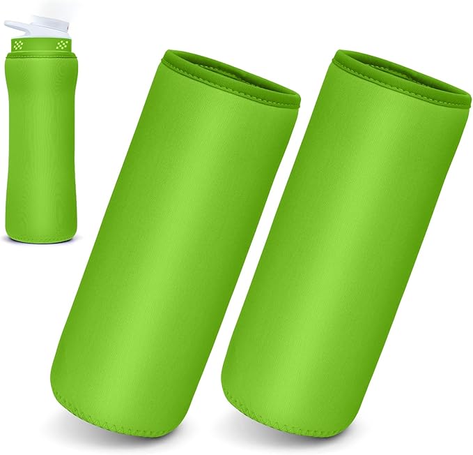 Water Bottle Sleeve Compatible with Cir-kul Water Bottle - 2 Pcs Sleeve Compatible with Cir-kul Plastic 22oz & Stainless Steel Bottle - Insulated Cover for Retaining Temperature,（Bright green-2p-22oz）