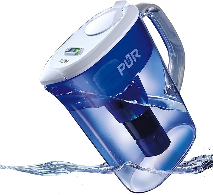 PUR Ultimate Filtration Water Filter Pitcher, 7 Cup, Clear/Blue
