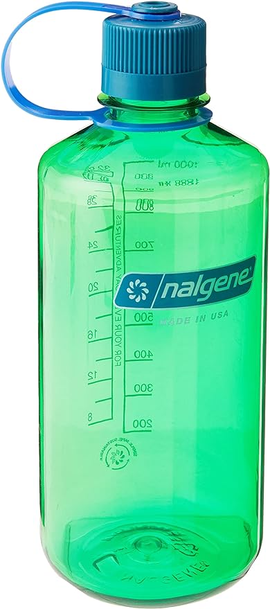 Nalgene Sustain Tritan BPA-Free Water Bottle Made with Material Derived from 50% Plastic Waste, 32 OZ, Narrow Mouth, Parrott Green