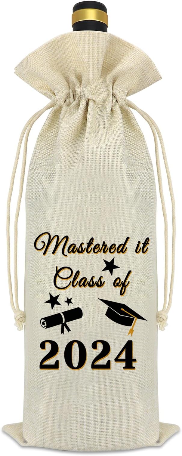 Class Of 2024 Graduation Gifts Wine Bag Keepsake Gifts 2024 Graduation Gifts for Him Her Seniors Students Masters Nurses Students College High Student Graduation Gifts for Brother Sister Son Daughter