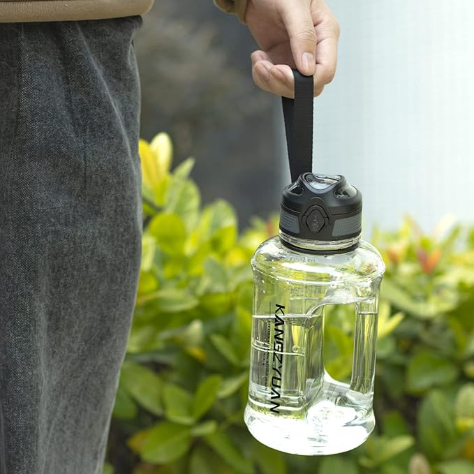 Mini Gallon Kids Water Bottle - 23oz, Small Durable for School, BPA-Free, Tritan, Leak-Proof, Wide-Mouth, Sports, & Outdoors - Designs for Boys & Girls (White)