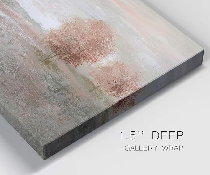 Renditions Gallery Canvas Nature Wall Art Modern Paintings Decorations Autumnal Peach Leaves Abstract Romantic Artwork Wall Hanging Prints for Bedroom Office Kitchen - 8"x12" LT33