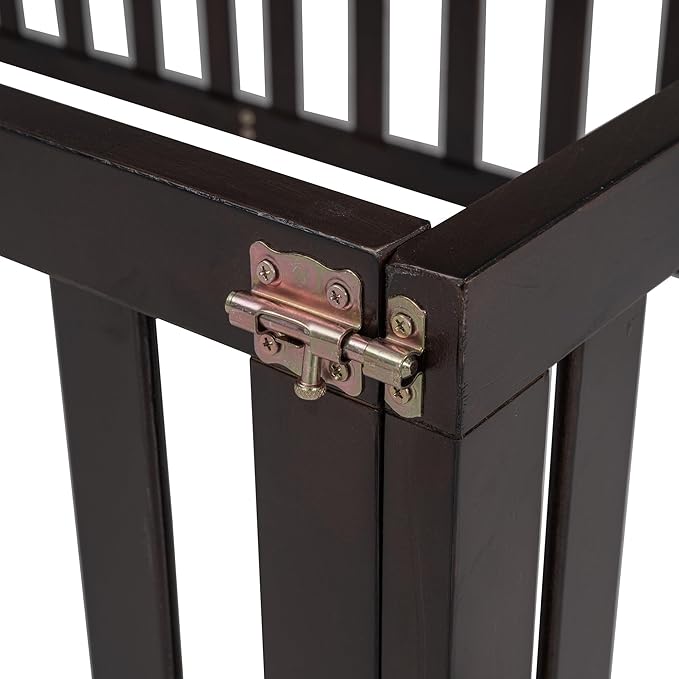 Twin Size Floor Bed with Fence, Solid Wood Floor Bed Frame for Kids with Door, Twin Platform Bed for Boys and Girls Kids Teens, Fun Design Multifunctional Floor Bed, for Children Bedroom