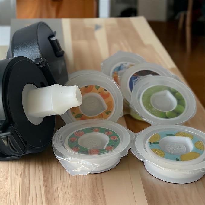 Air Water Bottle with Flavor Pods, 650ml, Workout Water Bottle, BPA Free Water Bottle, with 7 Water Bottle Flavor Pods, Sports Water Bottle Suitable for Outdoor sports, Gym, Gift (Black, 650 ml)