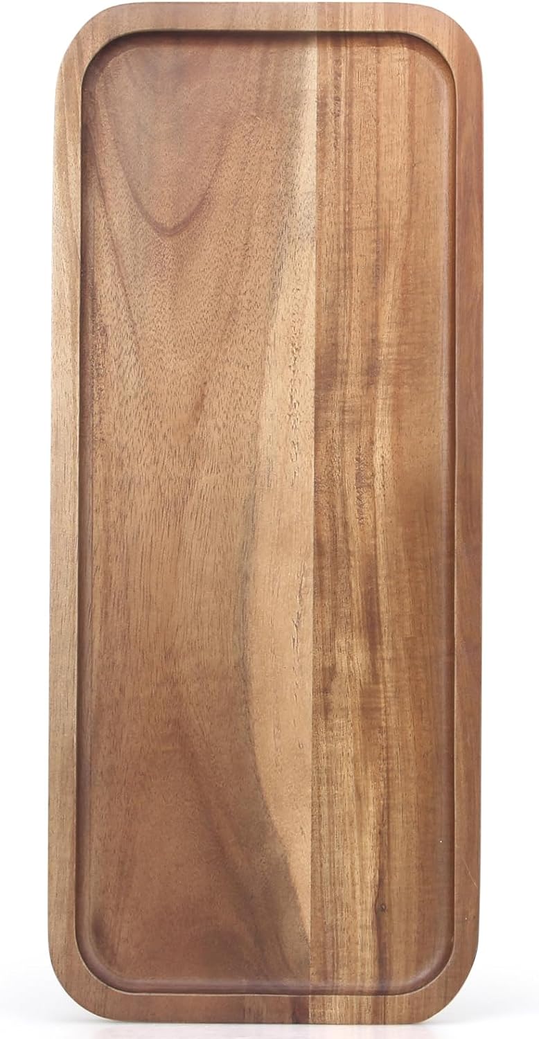 Wooden Serving Platters Acacia Long Charcuterie Boards Rectangle Wood Tray Home Decor Serving Cheese Board Appetizer Snack Plates Kitchen Dinner Platter for Food Dish Rectangular Cake Dessert Trays