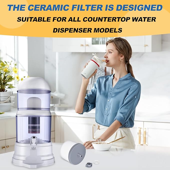 Ceramic Dome Water Filter Replacement 0.2 to 0.5 micron for Countertop Water Filter System 2PACK