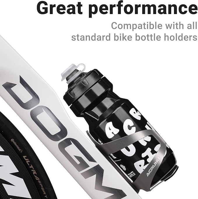 Bike Water Bottle 21oz Bicycle Water Bottle for 5hrs Insulation Sports Squeeze Water Bottle with Leakproof DesignFits Most Bike Cages (Black 21 * 2)