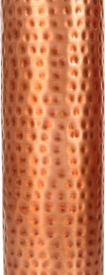 Pure Copper Water Bottle - Handcrafted - Ayurveda Health Benefits - 33 OZ - Leak proof - Easy to carry for Sports, Fitness, Yoga, School - Hammered Copper Matte Finish Vintage.