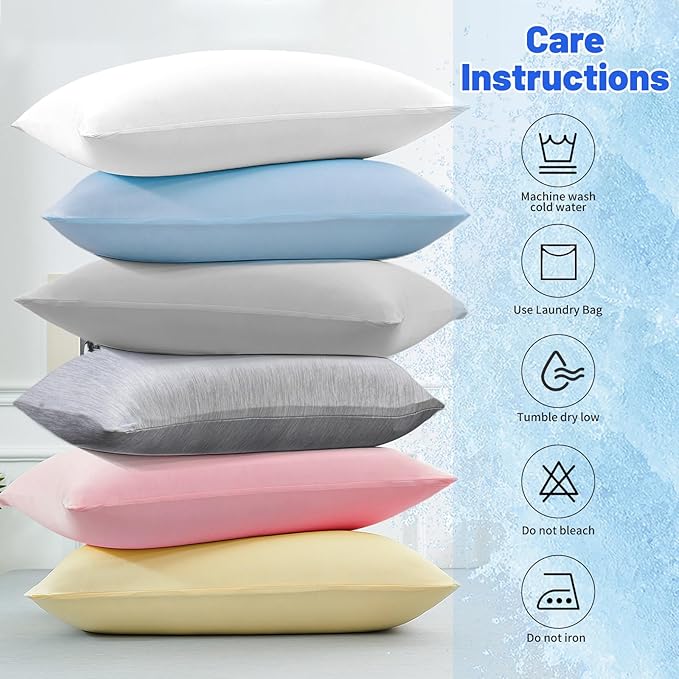Cooling Pillow Cases for Hot Sleepers - Double Side Arc-Chill Q-Max>0.5 Cooling Fiber Cool Pillow Cases 2 Pack - Breathable Soft Cold Pillow Cases with Hidden Zipper (Dark Grey, 20" x 36")