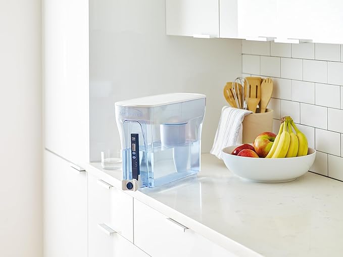 Culligan ZeroWater 23-Cup Ready-Pour 5-Stage Water Filter Dispenser with 5-Stage 0 TDS Water Filter – IAPMO Certified to Reduce Lead, Chromium, and PFOA/PFOS