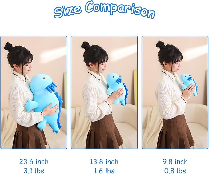 SQEQE Weighted Axolotl Plush Toy, Blue Axolotl Stuffed Animals Cute Axolotl Plush Pillow, Kawaii Weighted Stuffed Animals Gifts for Girls & Boys Age 3-12 (9.8" | 0.8 lbs, Blue Axolotl)