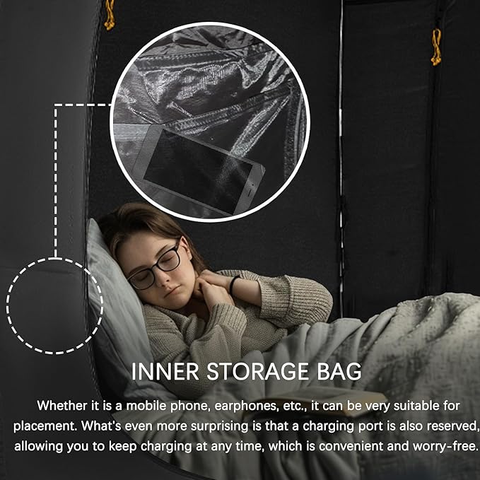 Bed Tent Twin Size, Bed Canopy Tents, Portable Sleeping Tents, Dream Tents for Adult and Kids, Breathable 70% Blackout Privacy Space, Canopy Tent for Bed with Three Doors (Mattress Not Included)