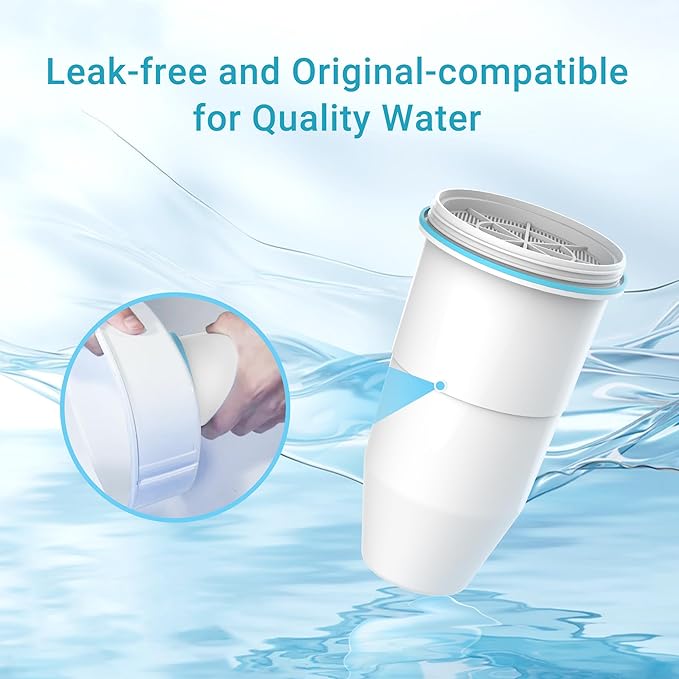 AQUA CREST NSF/ANSI 42,53&372 Certified Multiple-Stage Replacement Water Filters, Replacement for Pitcher Filters and Dispenser Filters, Reduce TDS, PFOA/PFOS, Chlorine, 2 Packs