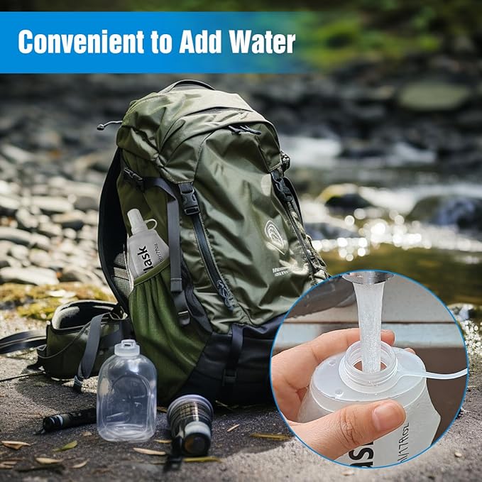500ML Soft Flask, Running Water Bottle Foldable TPU Hydration Flask for Running Hydration Pack Cycling Hiking Marathon, Clear