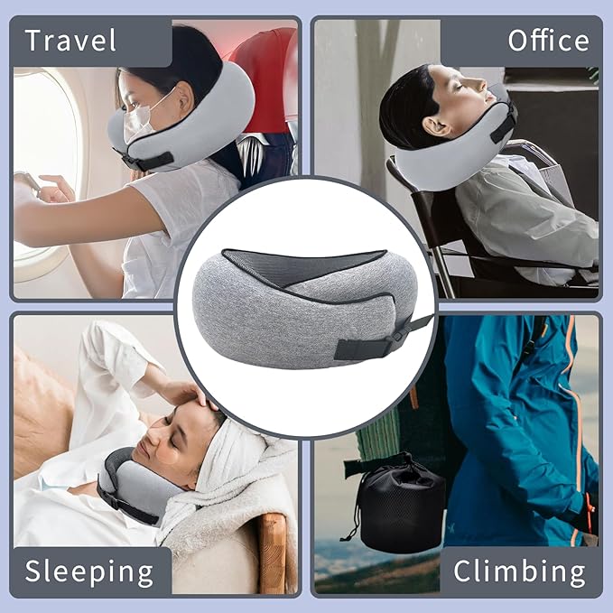 Travel Pillow, Neck Pillow, Neck Pillow for Traveling, Light Grey