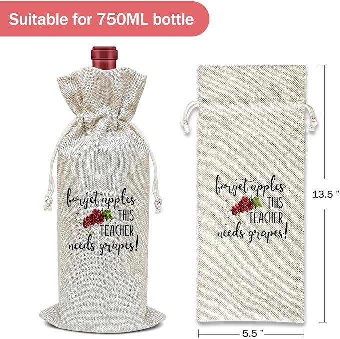 Teacher Wine Bag, Retirement Gifts Birthday Gifts for Women Men Teacher Leader, Appreciation Gift Wine Bag Party Favor Wine Champagne Gift Bag With Drawstring -31