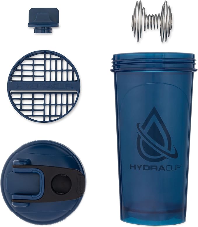 Hydra Cup ProFlow [2 Pack] 28 oz Shaker Bottles for Protein Shakes, Shaker Cups with Ball Blender Whisk, Shaker Bottle with Handle, Travel To Go, BPA Free (Red & Blue, 28oz)