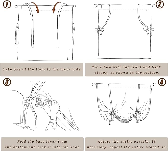 Leeva Balloon Shade Curtains Valances for Kid's Room, Birds Print Semi Blackout Small Drapes Adjustable Curtains for Cafe Studio, 42x63 in, One Panel, Blue