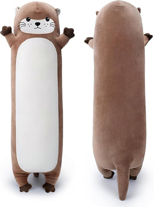 Large Otter Stuffed Animal,33.5” Long Otter Plush,Cute Plushies Animal Body Pillow,Kawaii Big Plush Toys Gifts,Animal Sleeping Hugging Pillow for Kids Adults Birthday
