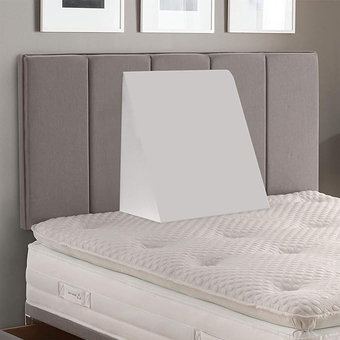 Greaton, 24-Inch Mattress System Bed Wedge Pillow Foam Incline, Multi-Purpose, Comfortable, Heartburn, Legs and Back Support for Acid Reflux, Increases Blood Flow, Promotes Breathing, White