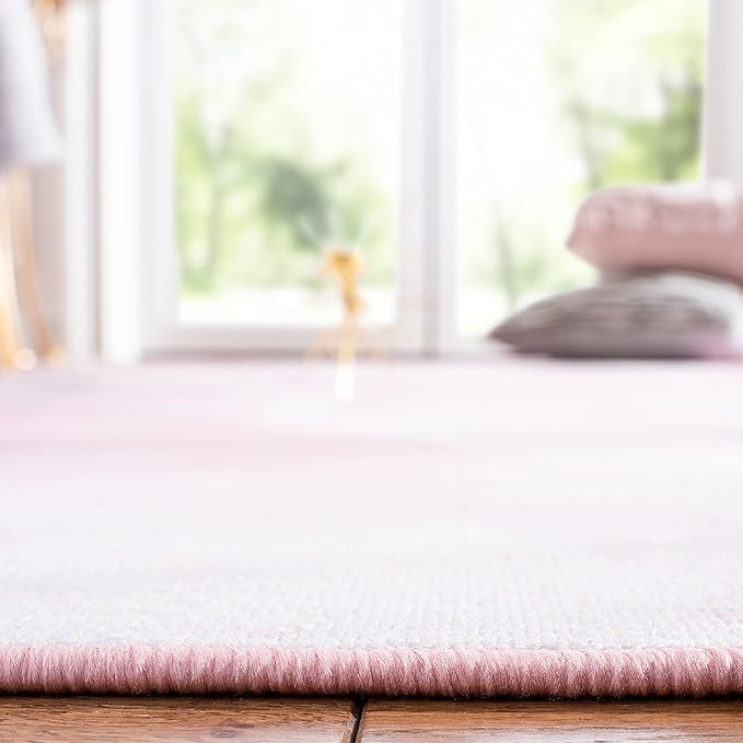 SAFAVIEH Disney Princess Collection Machine Washable Slip Resistant 6' 7" x 9' Pink/Purple Assurance Kids Bedroom Nursery Playroom Area Rug