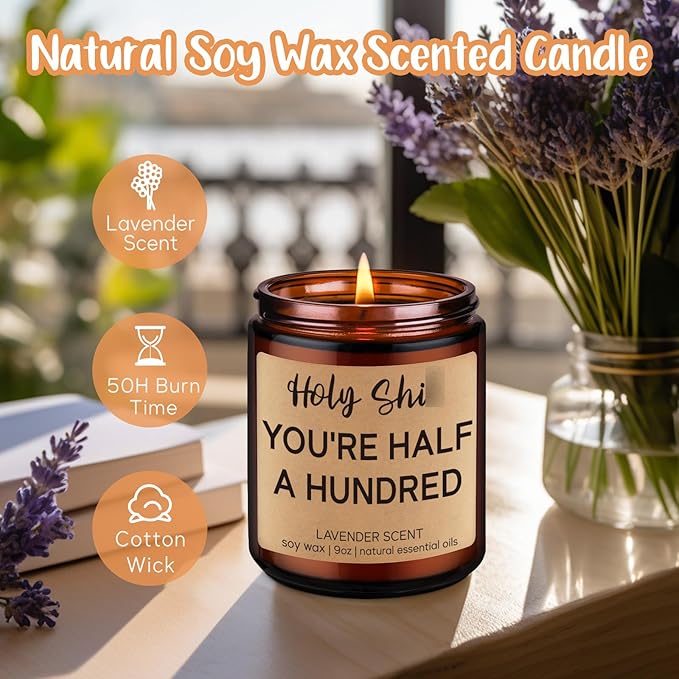 Fairy's Gift 50th Birthday Candle & Wine Bag - Cool Gifts for 50 Year Old Woman Man, Funny 50th Birthday Gifts for Women Men, 50 Year Old Gifts for Her Him, Turning 50 Birthday Gifts Ideas